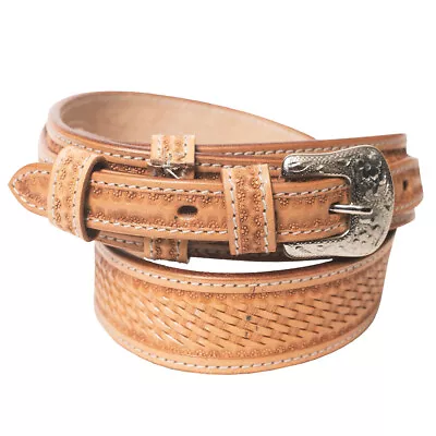 48GM Western Hilason Genuine Leather Mens Ranger Belt 1.5  Width • $34.99