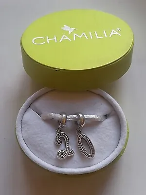 Chamilia Silver 925 Set 20 Th Birthday Bracelet Charms In Box • £26.99