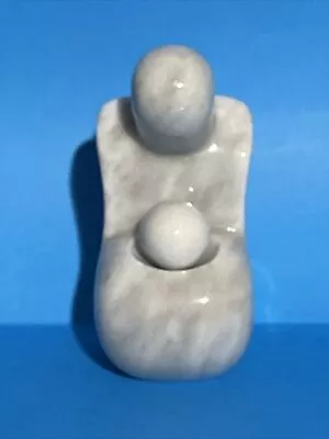 VTG Mid 20th Century Abstract White Marble Mother And Child Sculpture Maternity  • $59.99