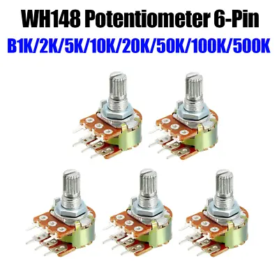 WH148 Potentiometer Variable Resistor Linear 1K 2K 5K 10K 20K 50K 100K 250K 500K • £1.70