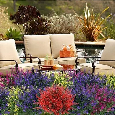 8 Bundles Of Artificial Plastic Artificial Flowers For Outdoor Plant Decoration • $4.38