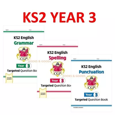 KS2 Year 3 English Grammar Targeted Question 3 Books Bundle With Answer Age 7-8 • £13.99