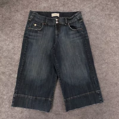 Z. Cavaricci Shorts Womens 16 Stretch Denim Dark Wash Fade Wide Leg Ladies • $9.44