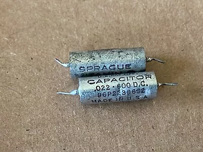 2 Vintage .022 Uf 600v Sprague 96P Vitamin Q Guitar Or Amp Tone Capacitors • $35