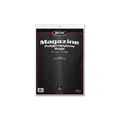 100 Count Pack BCW Storage Protector Magazine Sleeves Standard Regular Size Bags • $15.20