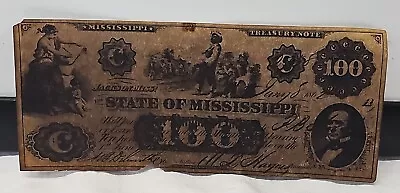 Mississippi Confederate Currency $100 (one Hundred) Antique Reproduction • $9.99