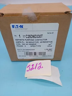 New Eaton 30 Amp 3 Pole Definite Purpose Contactor 24 Vac Coil C25dnd330t • $37.80