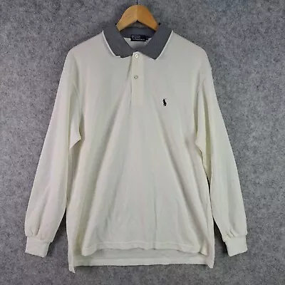 Polo Ralph Lauren Shirt Mens XXL 2XL White Collared Long Sleeve 5508 • $19.95