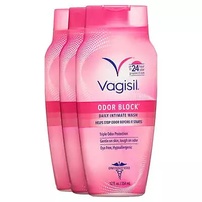 Vagisil Odor Block Daily Intimate Vaginal Feminine Wash 12 Oz. 3 Pack • $12.57