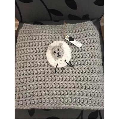 Hand Crochet Baby/toddler Sheep Blanket/car Seat/pram/cribgreybaby Shower/gift • £13.99