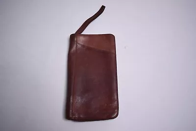 Vintage Eddie Bauer Brown Leather Document Passport Wallet 9.5  X 5  W/Zipper • $19.99
