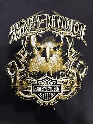 U Top Harley-Davidson Motor Cycles XL T Shirt Black 100% Cotton VGC!! Unisex • $8.90