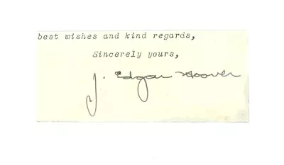 J EDGAR HOOVER Signed Cut FBI • $49.98