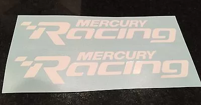 Mercury Racing 2014 NEW WHITE Sticker Race Boat Outboard DECAL YOU GET 2 • $9.99