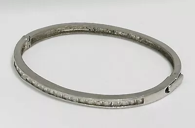 Sterling Silver 925 Cz Baguette Cuff Bangle Vintage Bracelet • $20