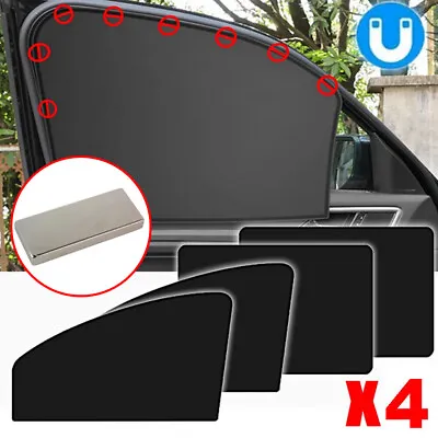 Magnetic Car Window Sunshade Cover Sun Visor Protector Curtain Black Accessories • $14.99
