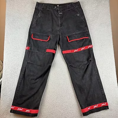 Marithe Francois Girbaud Jeans Mens 38x33 Black Red Shuttle Tape Y2K **Flawed** • $59.99