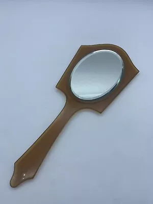 Vintage Bakelite Ivory Pyralin Celluloid Art Deco Vanity Mirror 15” • $14.99