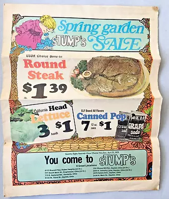 Vintage 1978 Stumps Grocery Store Flyer Print Ad Booklet Newspaper Insert 8 Pgs • $6.29