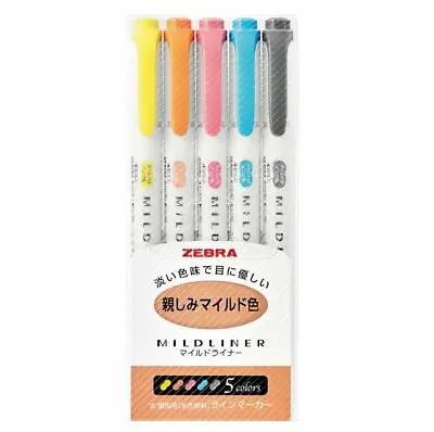 $9.45 • Buy Zebra Mildliner Friendy Colour Set (5/pk) WKT7-N-5C