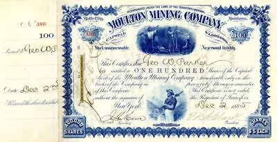 Moulton Mining Co. Signed By William A. Clark - 1880's-90's Mining Magnate Autog • $190