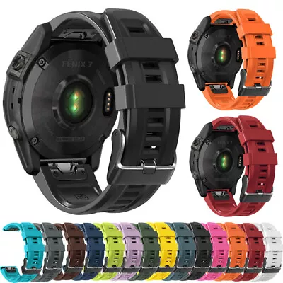 Quick Fit Silicone Band Strap For Garmin Fenix 6 6X Pro 5 5X Plus 3HR Fenix 7X 7 • $4.99