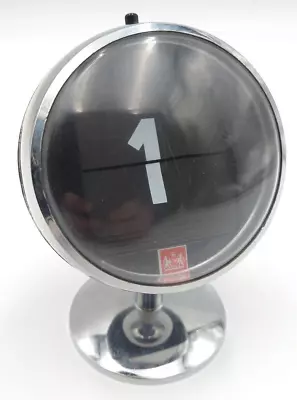 VTG 1960s Black/Chrome Orb Perpetual Flip Desk Calendar Atomic/Space Age CM • $85