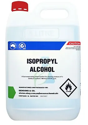 Min. 99.8% Pure Isopropyl Alcohol - 5 Litre - Isopropanol IPA Rubbing Alcohol 5L • $29.95