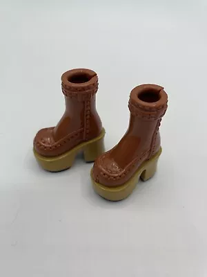 £8.58 • Buy Barbie Doll Boots My Scene Brown Platform Chunky High Heels Buckle Shoes