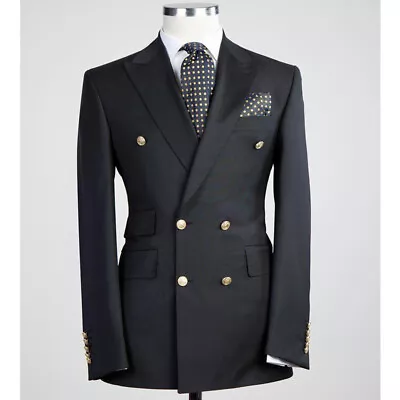 Double Breasted Business Men's Suit Jacket Formal Groom Tuxedo Party Prom Blazer • $75.99