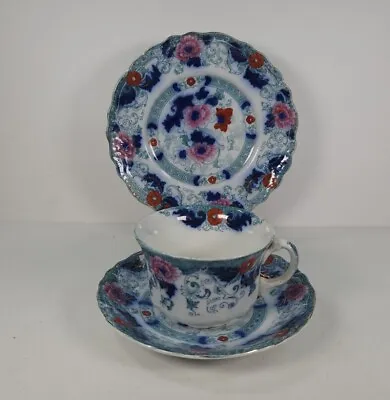 Verona Royal Semi Porcelain Polychrome Wood & Son Trio Antique Rare! • $39.95