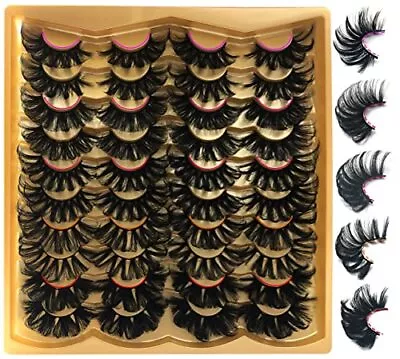 25MM Mink Lashes 25 Mm False Eyelashes Long 20 Pairs Pack Dramatic 5D Full Vo • $15.18