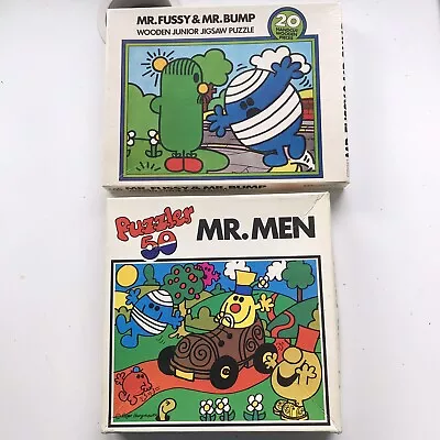 2 Vintage Mr Men Children's Jigsaw Puzzles - 1 Wooden - Complete • £8