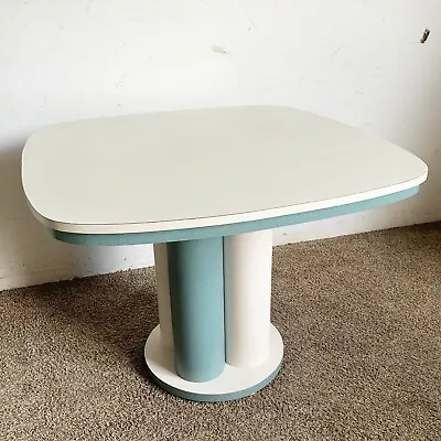 Postmodern Teal And White Laminate Dining Table • $995