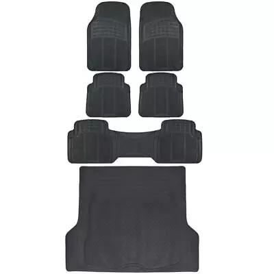 Complete (1st 2nd 3rd Row & Cargo) Set All Weather Rugged Rubber Mats Black • $59.95