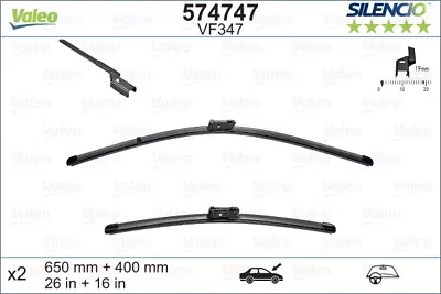 VALEO 574747 Wiper Blade For CITROËNFIATOPELPEUGEOTRENAULTVAUXHALL • $68.54