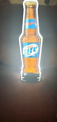 Miller Lite Beer Back Bar Light Up LED Bottle Sign Game Room Man Cave RARE T36 • $40