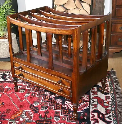 Victorian/edwardian Style Mahogany Canterbury With 4 Divisions & 2 Drawers • £80