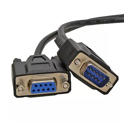 Serial RS232 Extension Cable DB9M To F 9 Pin Male To Female 1m BLACK • £3.70