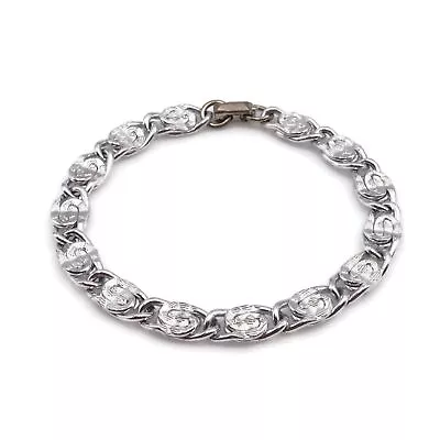 Vinatge Sarah Coventry Eloxal Aluminum Swirl .29 Inch Wide Link Bracelet 6.75 In • $19