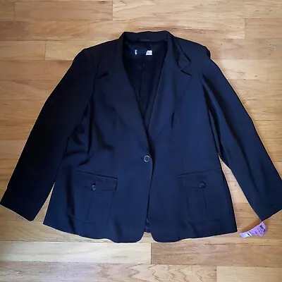 New Marina Rinaldi Max Mara Classic Black Blazer Jacket MR 23 US 14-16W Stretch  • $116.10