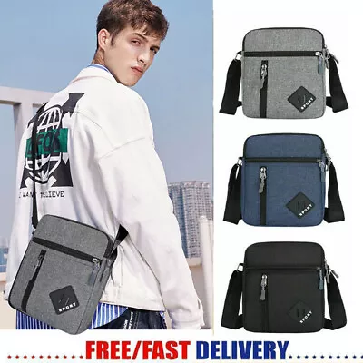 Men's Messenger Bag Waterproof Cross Body Shoulder Handbag Utility Travel Work • £5.99