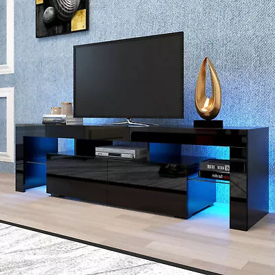 Glossy LED TV Stand Entertainment Center Media TV Console Table For 70 Inch TVs • $135.99