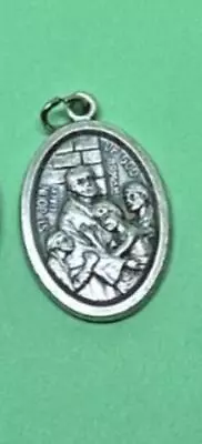 Silver Oxodized Oval Medal St John Of God Heart Problems High Blood Pressure • $1.99