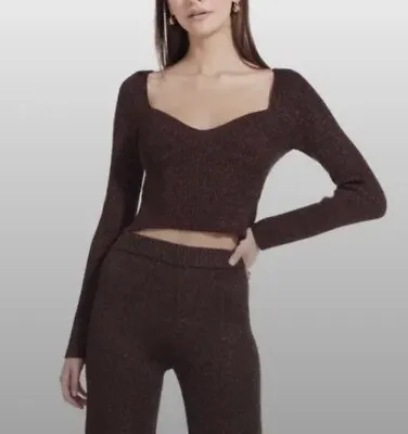 $129 • Buy STAUD Cerro Knit Top Sweater Metallic Brown Size XL NEW