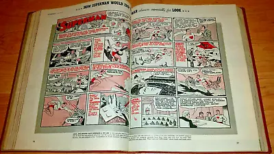 RARE Look Magazine Bound Jan - June 1940 Superman VS. Hitler & Stalin Comic WWII • $499.99