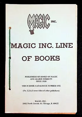 MAGIC Inc. LINE OF BOOK Bookseller Catalog MAGICIAN C.1980s • $11.95