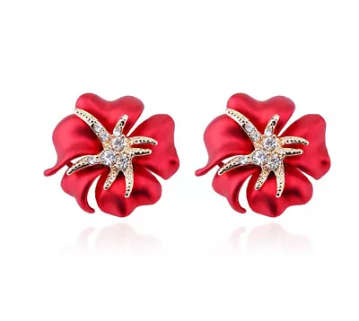 MARNI H&M   Red Flower Shape Earrings • $29.99