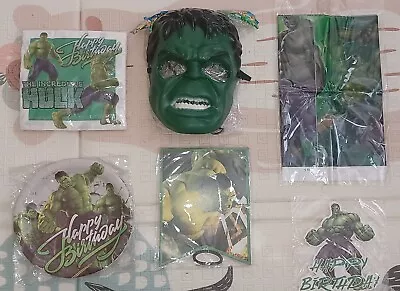 Incredible Hulk Party Supplies napkins dishes pennants Marvel Disney Mask Costum • $10