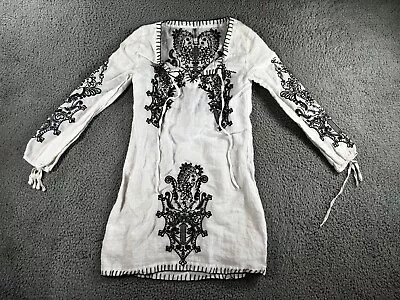 Monoreno Dress Women Small Embroidered Boho Aztec Long Sleeve • $29.88